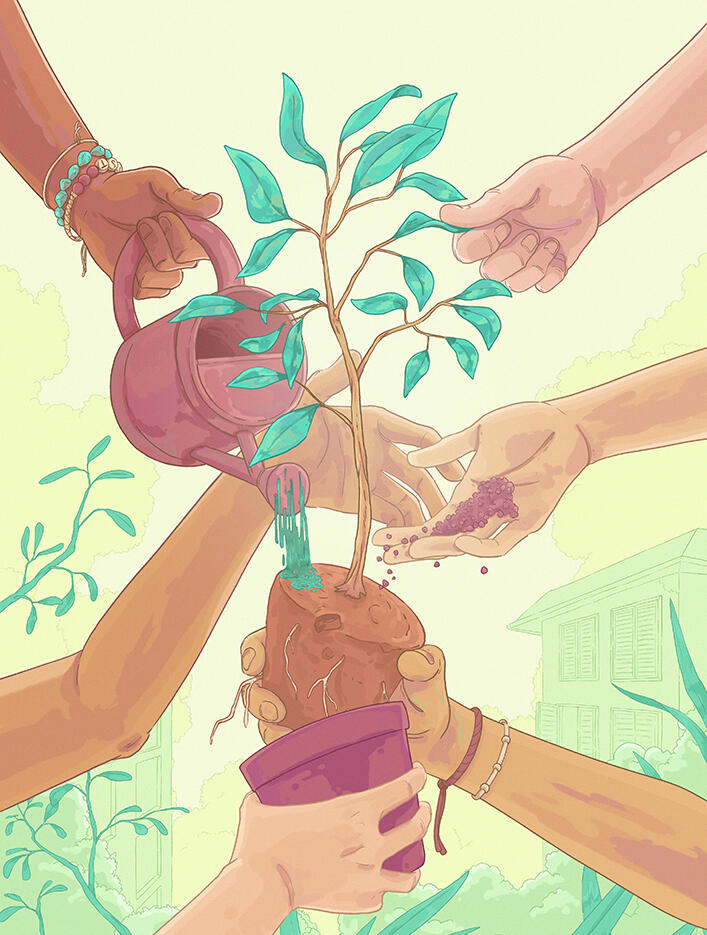 Hands together